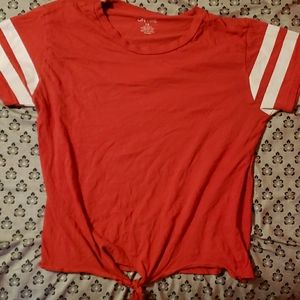 Red 'sports' like shirt